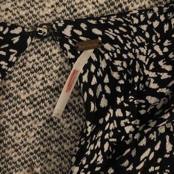 Free People Long Black and White Dress Sz 0 - Picture 3 of 5